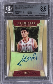 2004-05 UD "Exquisite Collection" Enshrinements Autographs #ENYM2 Yao Ming Signed Card (#25/25) – NM-MT+ 8.5/BGS 10